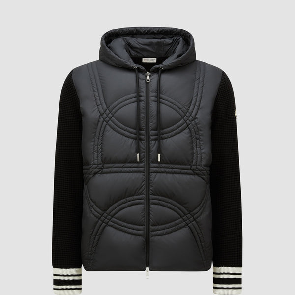 LOGO-QUILTED PADDED COTTON ZIP-UP HOODIE