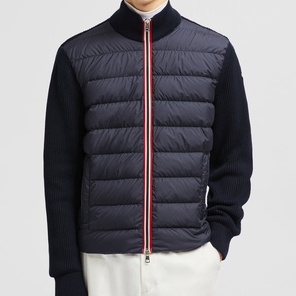 PADDED COTTON ZIP-UP CARDIGAN