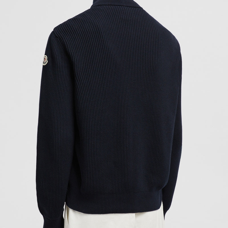 PADDED COTTON ZIP-UP CARDIGAN