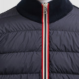PADDED COTTON ZIP-UP CARDIGAN