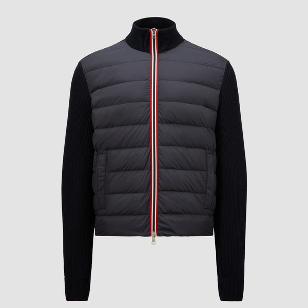 PADDED COTTON ZIP-UP CARDIGAN