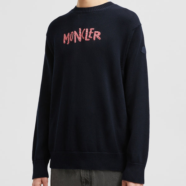 EMBROIDERED BI-COLOUR LOGO COTTON JUMPER