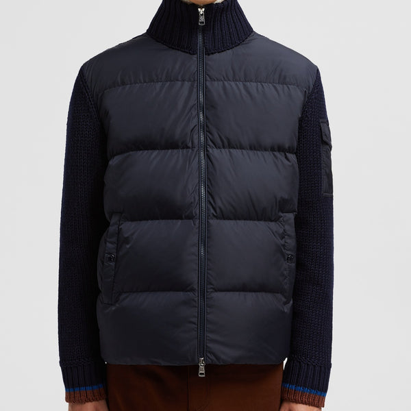 PADDED WOOL ZIP-UP CARDIGAN
