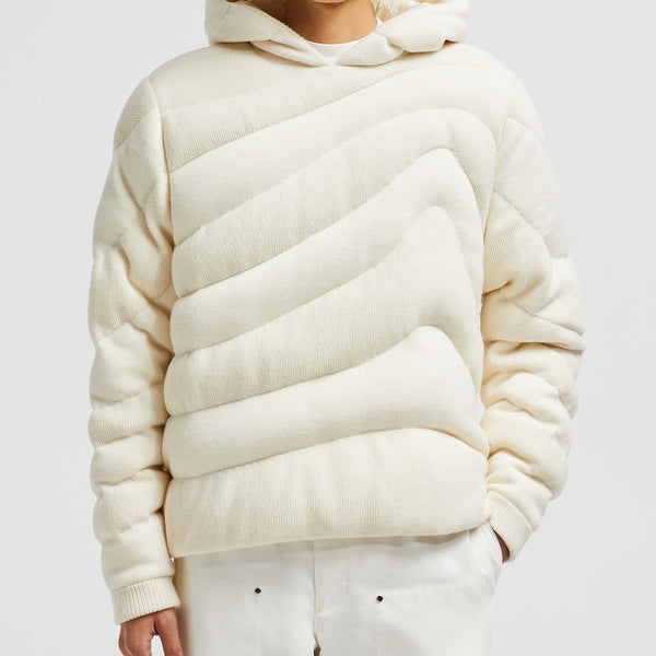 MOUNTAIN-QUILTED PADDED WOOL HOODIE