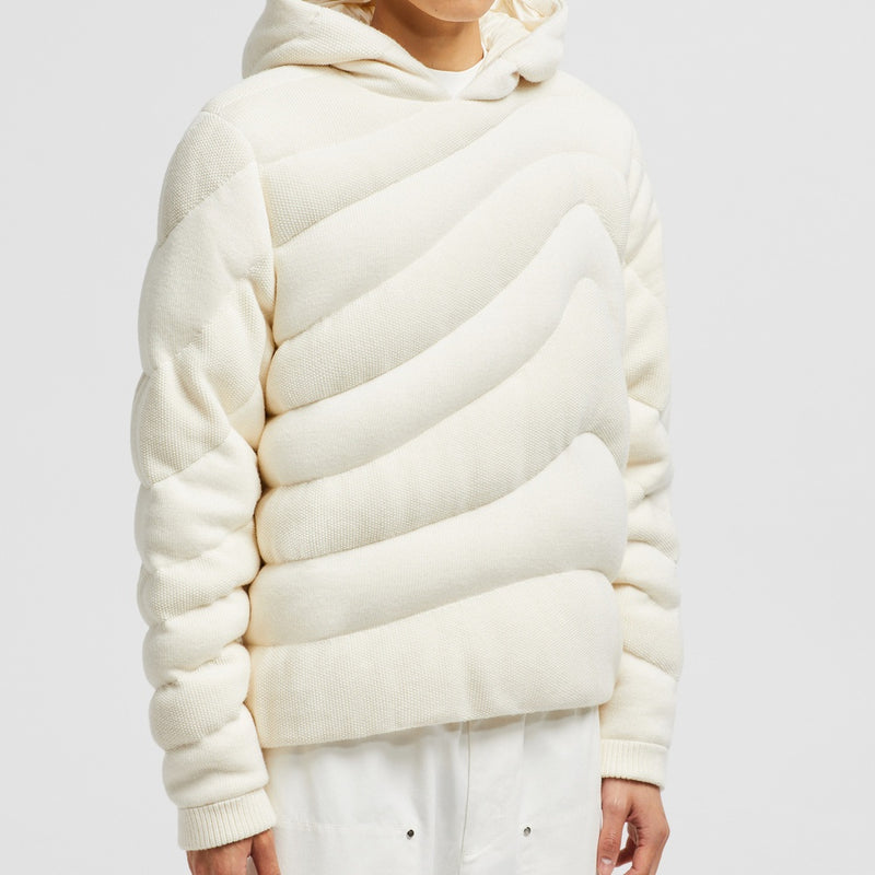 MOUNTAIN-QUILTED PADDED WOOL HOODIE
