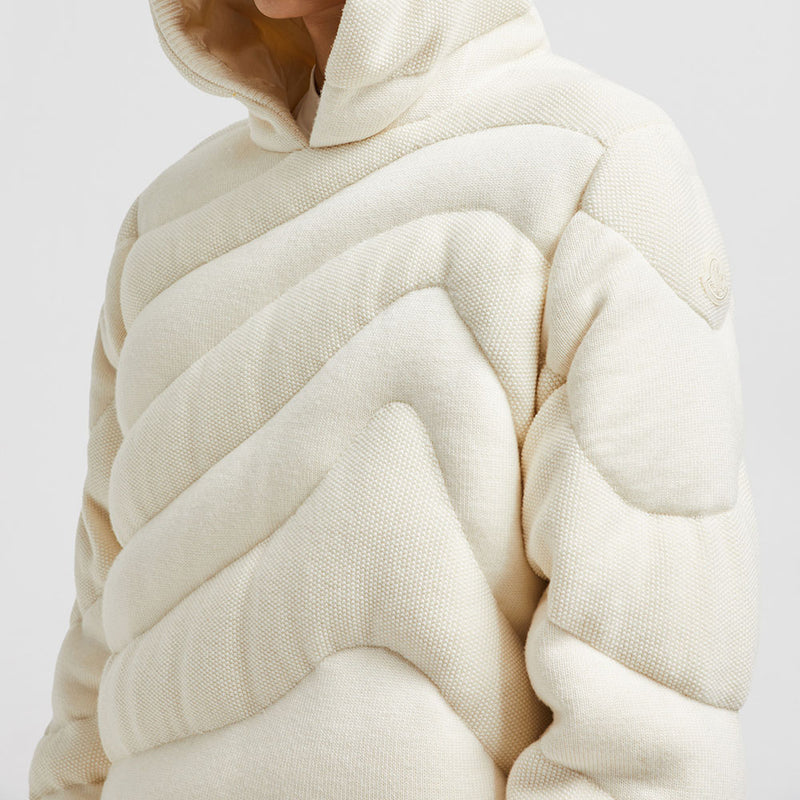 MOUNTAIN-QUILTED PADDED WOOL HOODIE