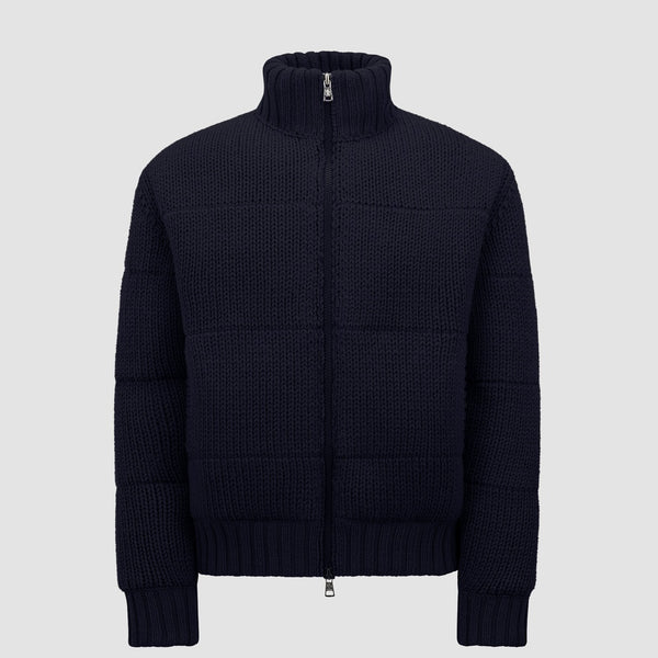 PADDED WOOL ZIP-UP CARDIGAN
