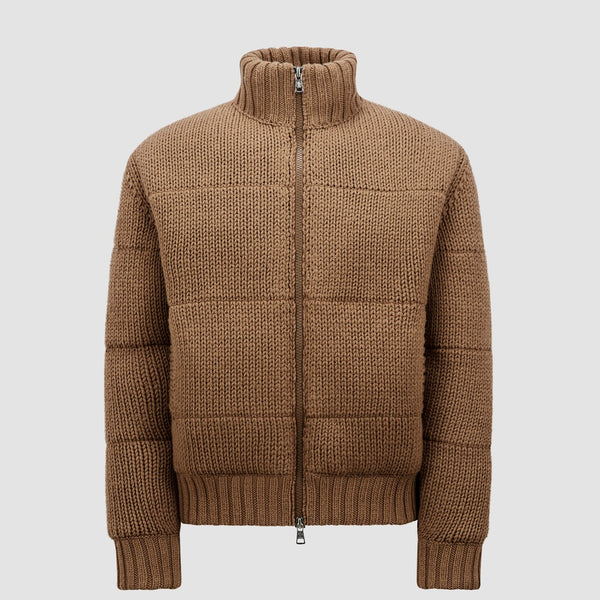PADDED WOOL ZIP-UP CARDIGAN