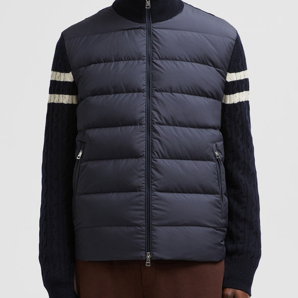 PADDED WOOL ZIP-UP CARDIGAN