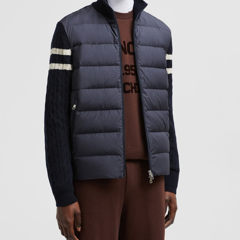 PADDED WOOL ZIP-UP CARDIGAN