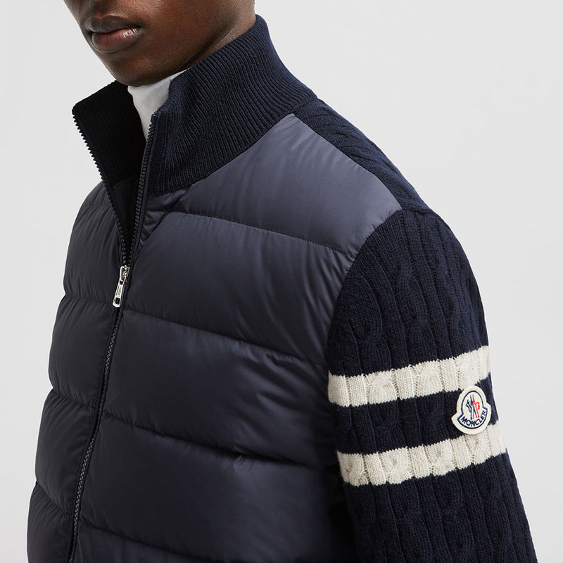 PADDED WOOL ZIP-UP CARDIGAN