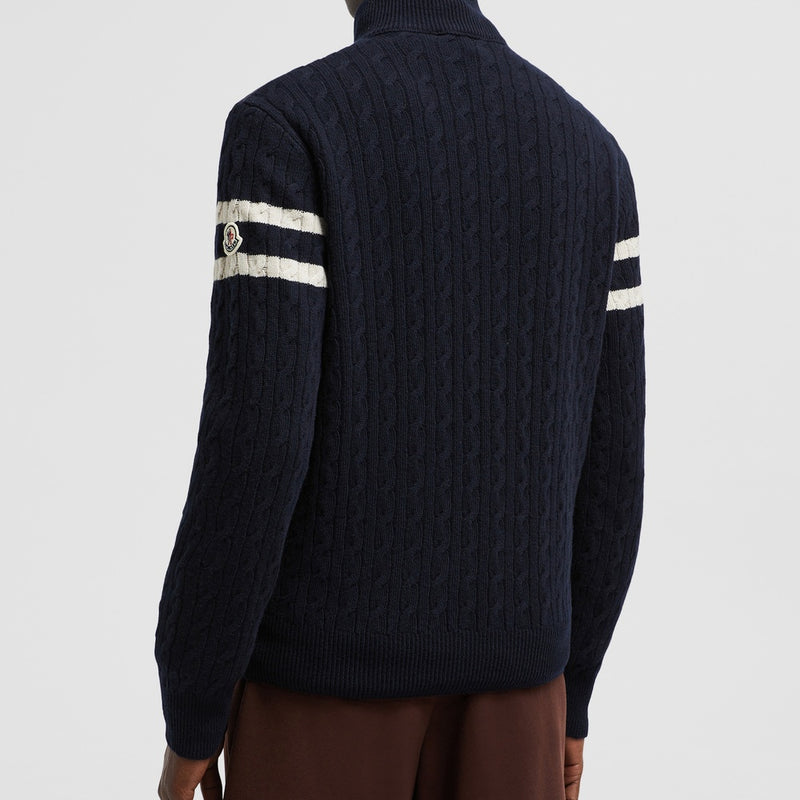 PADDED WOOL ZIP-UP CARDIGAN