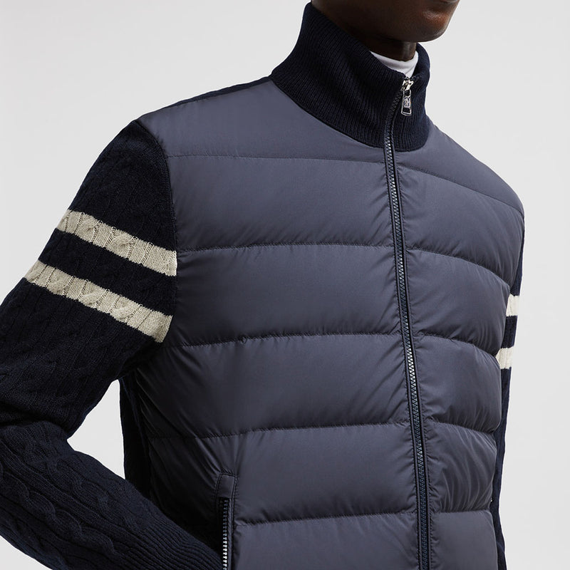 PADDED WOOL ZIP-UP CARDIGAN