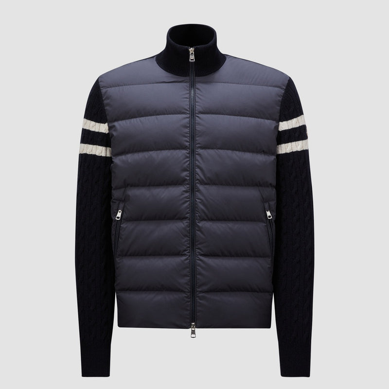 PADDED WOOL ZIP-UP CARDIGAN
