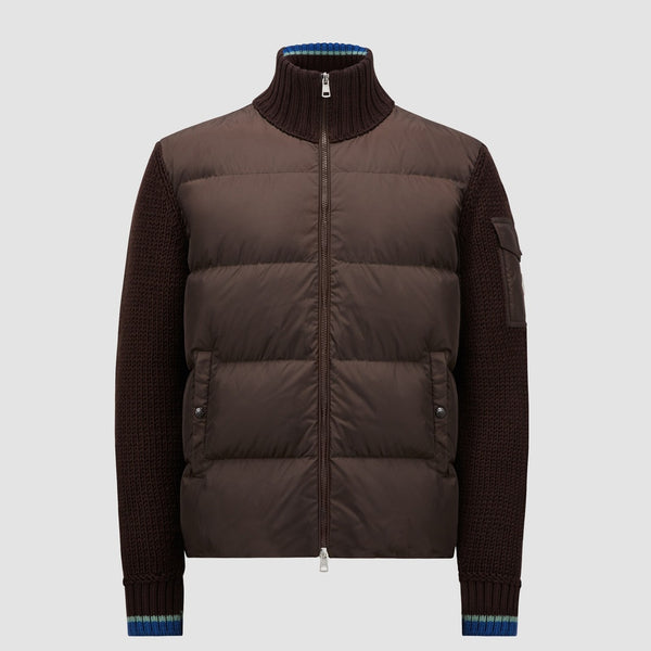 PADDED WOOL ZIP-UP CARDIGAN