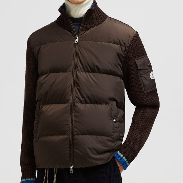 PADDED WOOL ZIP-UP CARDIGAN