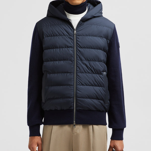 WOOL & CASHMERE PADDED ZIP-UP HOODIE