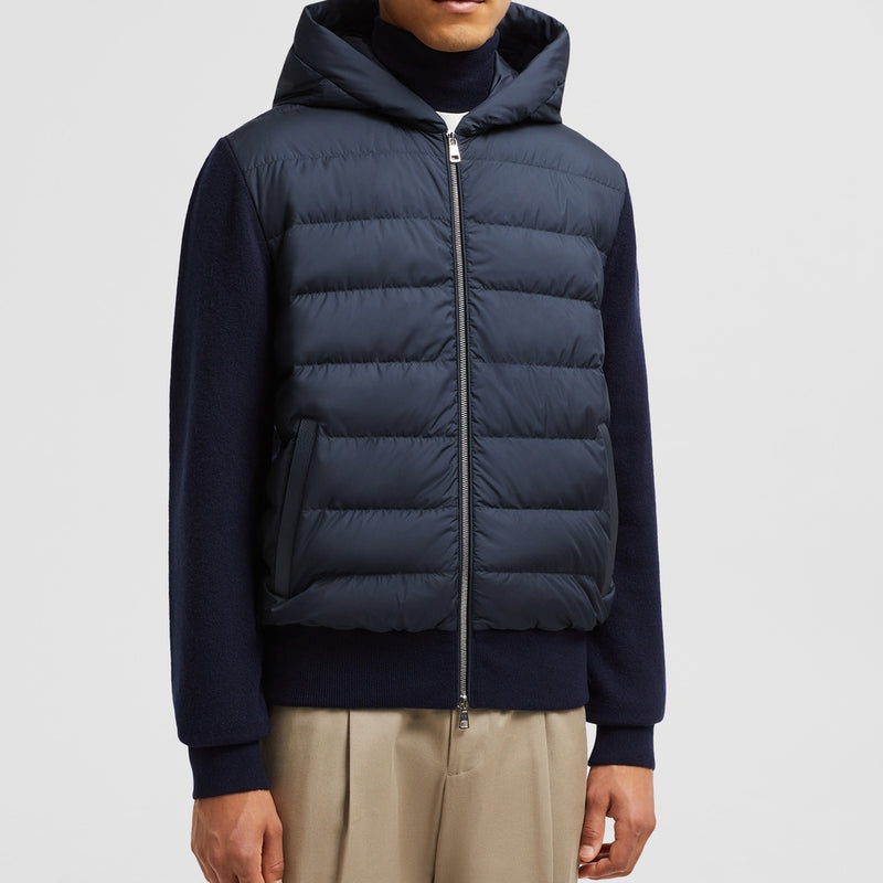 WOOL & CASHMERE PADDED ZIP-UP HOODIE
