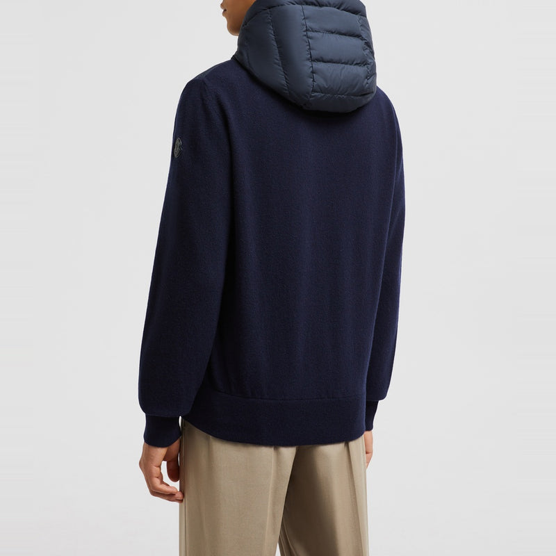 WOOL & CASHMERE PADDED ZIP-UP HOODIE