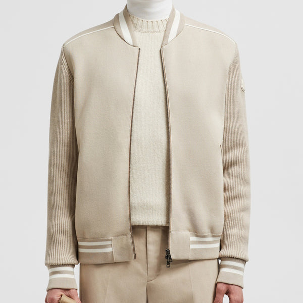PADDED COTTON ZIP-UP CARDIGAN