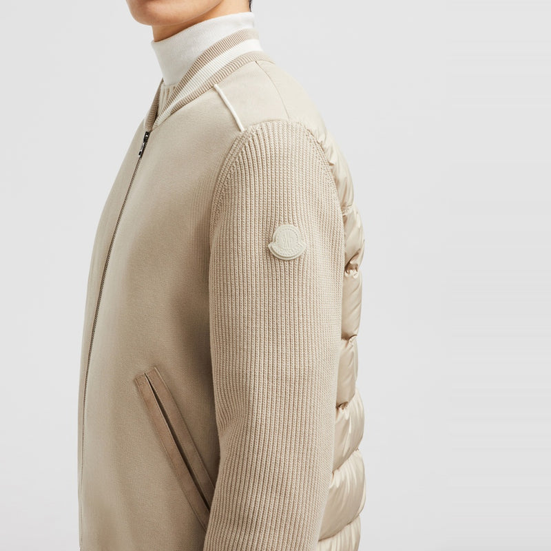 PADDED COTTON ZIP-UP CARDIGAN