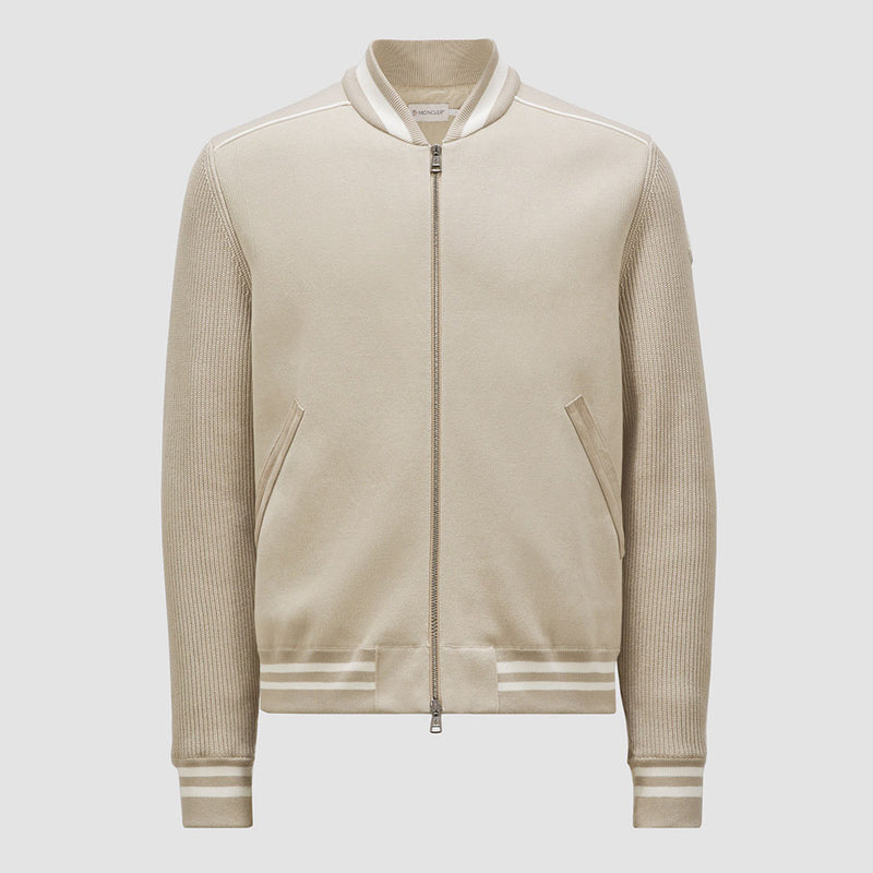 PADDED COTTON ZIP-UP CARDIGAN