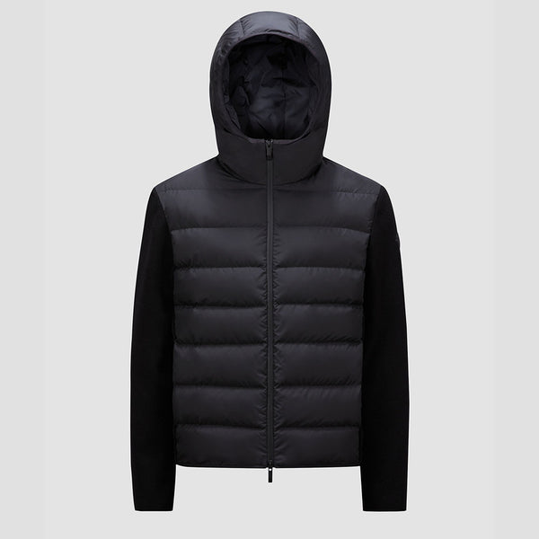PADDED WOOL ZIP-UP HOODIE