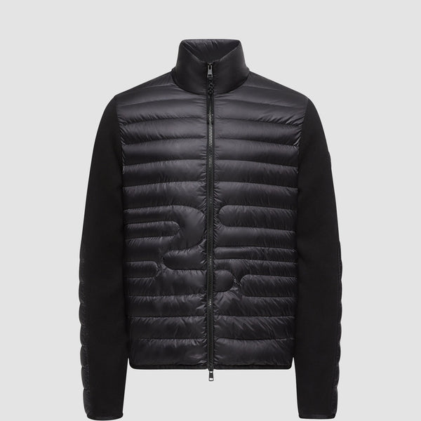 PADDED SNAKE-QUILTED COTTON CARDIGAN