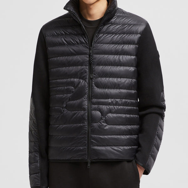 PADDED SNAKE-QUILTED COTTON CARDIGAN