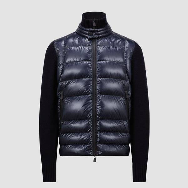 Padded Wool Zip-Up Cardigan