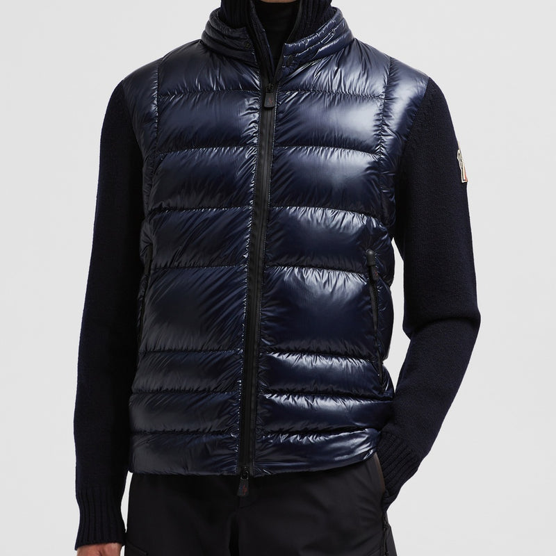 Padded Wool Zip-Up Cardigan