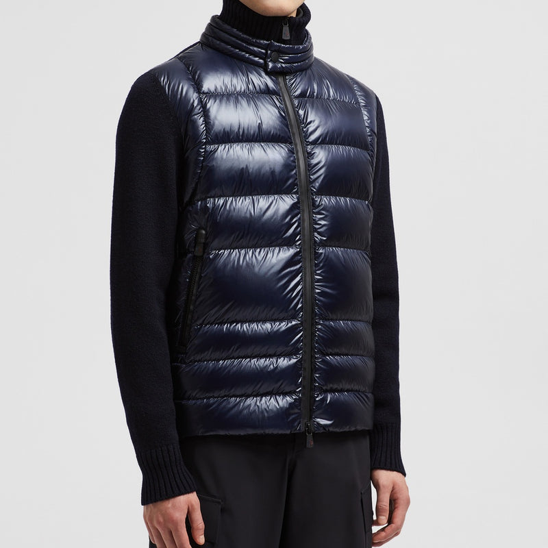 Padded Wool Zip-Up Cardigan