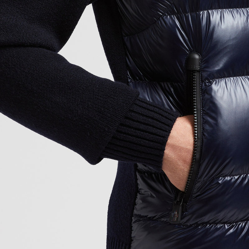 Padded Wool Zip-Up Cardigan