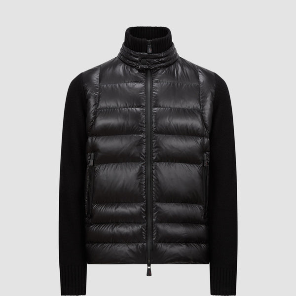Padded Wool Zip-Up Cardigan