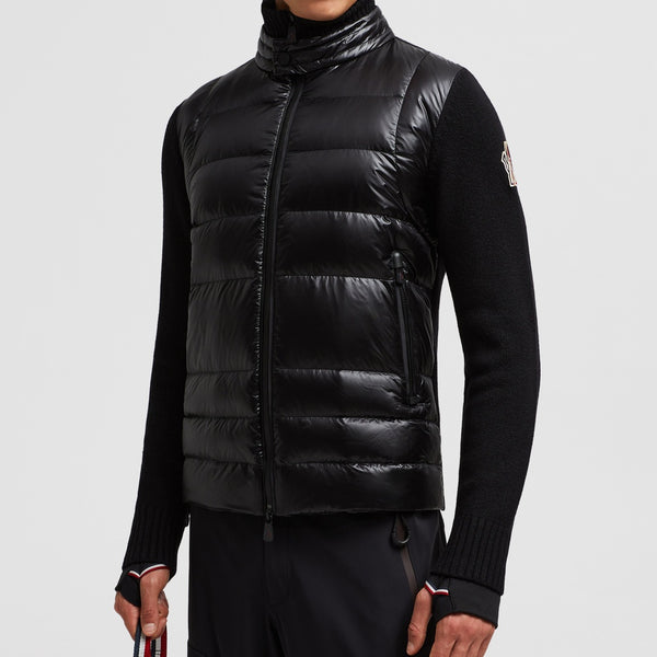 Padded Wool Zip-Up Cardigan