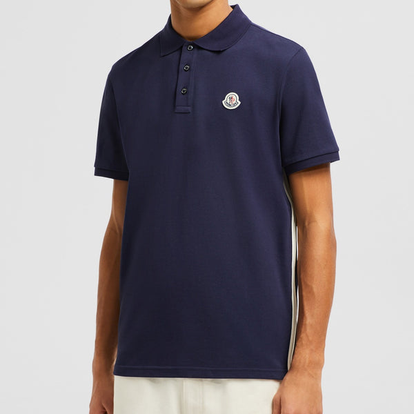 STRIPED ACCENT COTTON PIQUET POLO SHIRT