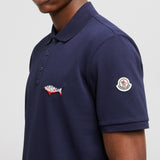 SHARK PATCH COTTON PIQUET POLO SHIRT
