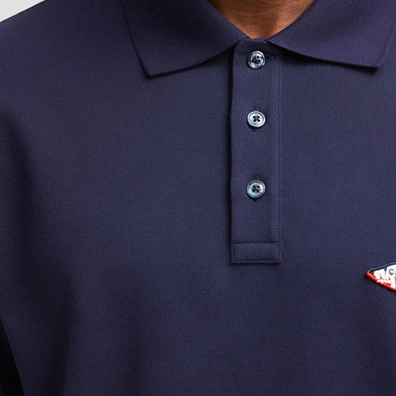SHARK PATCH COTTON PIQUET POLO SHIRT