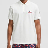 SHARK PATCH COTTON PIQUET POLO SHIRT