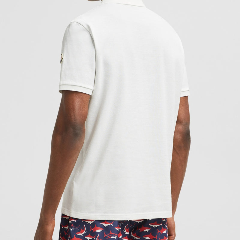 SHARK PATCH COTTON PIQUET POLO SHIRT