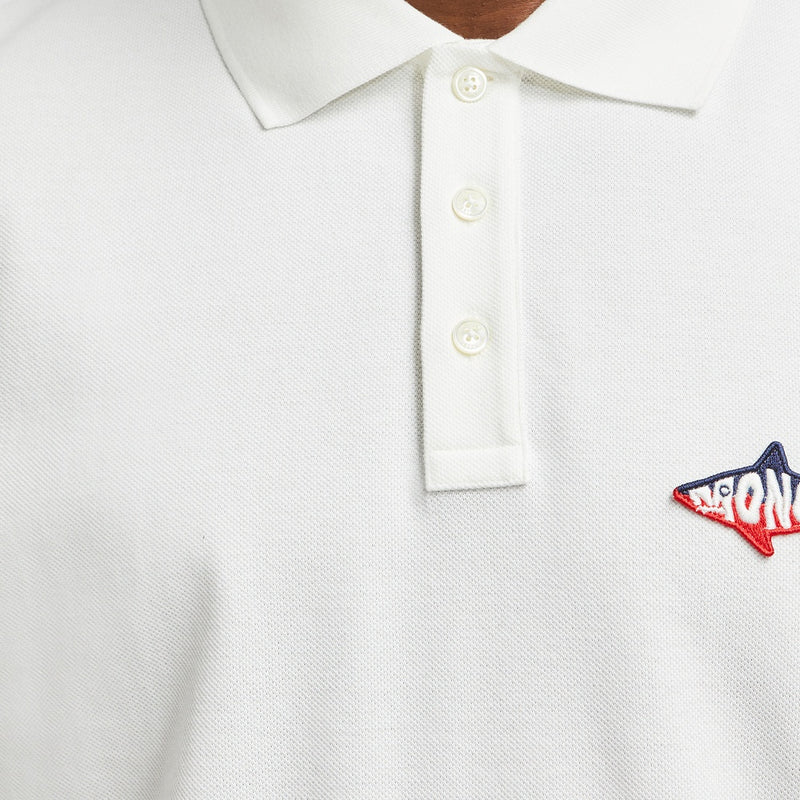 SHARK PATCH COTTON PIQUET POLO SHIRT