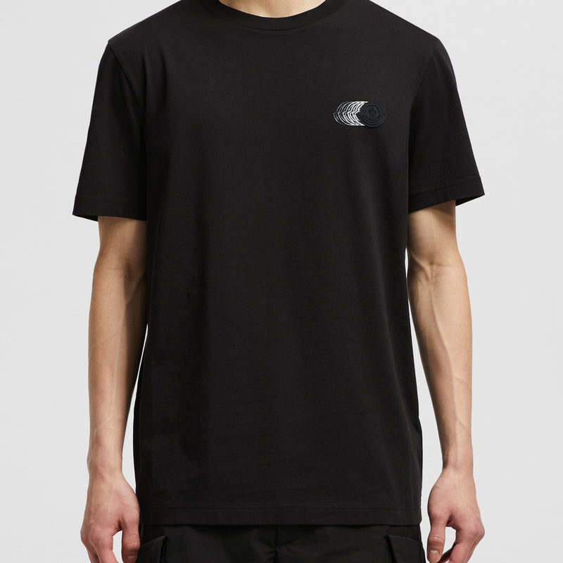 FADED LOGO MOTIF COTTON T-SHIRT