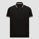 STRIPED TRIM COTTON PIQUET POLO SHIRT