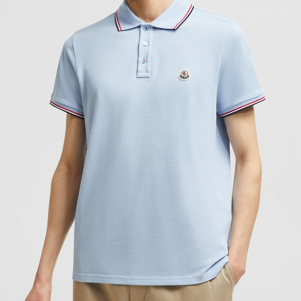 TRICOLOR-TRIMMED COTTON PIQUET POLO SHIRT