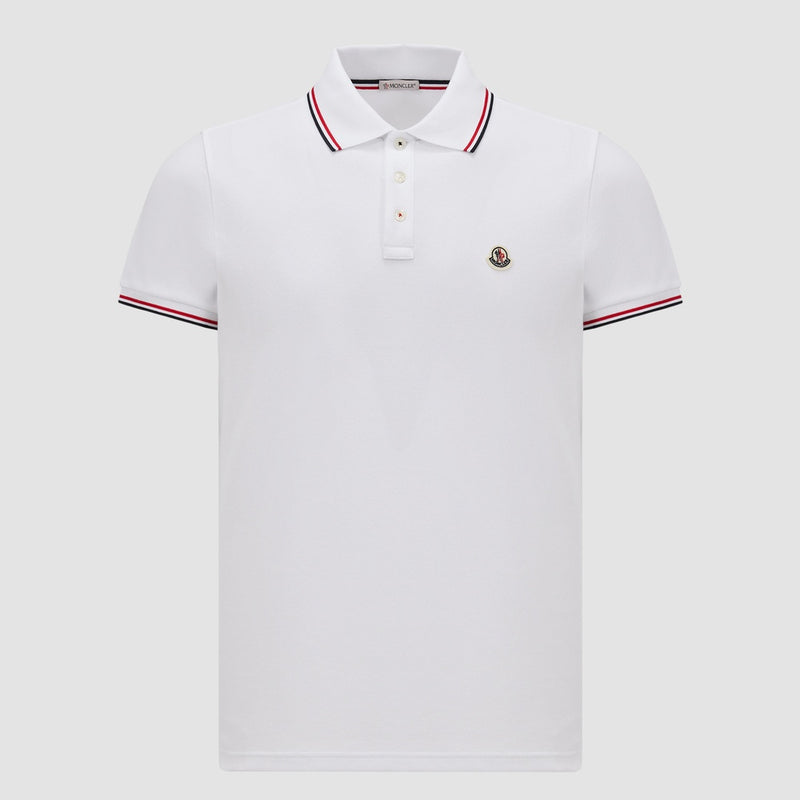 TRICOLOR-TRIMMED COTTON PIQUET POLO SHIRT