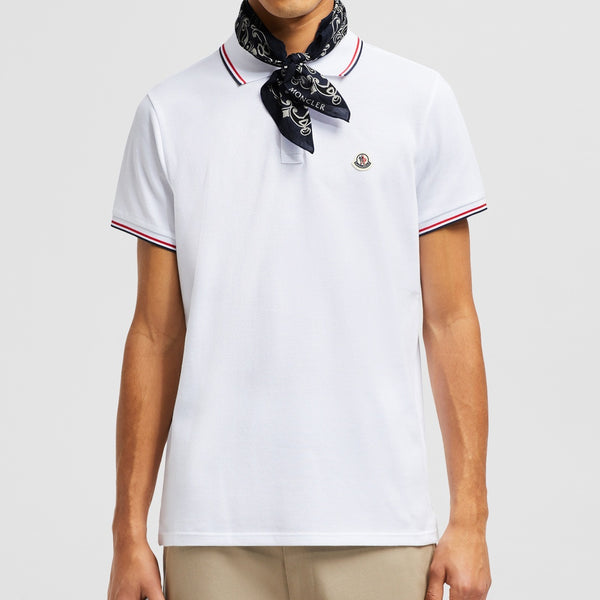 TRICOLOR-TRIMMED COTTON PIQUET POLO SHIRT