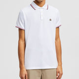 TRICOLOR-TRIMMED COTTON PIQUET POLO SHIRT