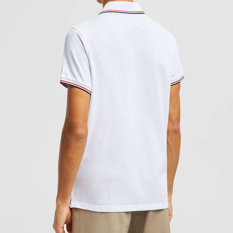 TRICOLOR-TRIMMED COTTON PIQUET POLO SHIRT