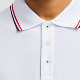 TRICOLOR-TRIMMED COTTON PIQUET POLO SHIRT