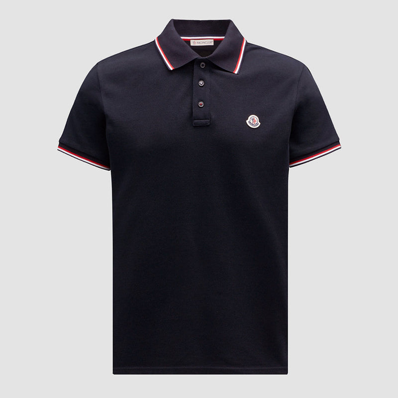 TRICOLOR-TRIMMED COTTON PIQUET POLO SHIRT